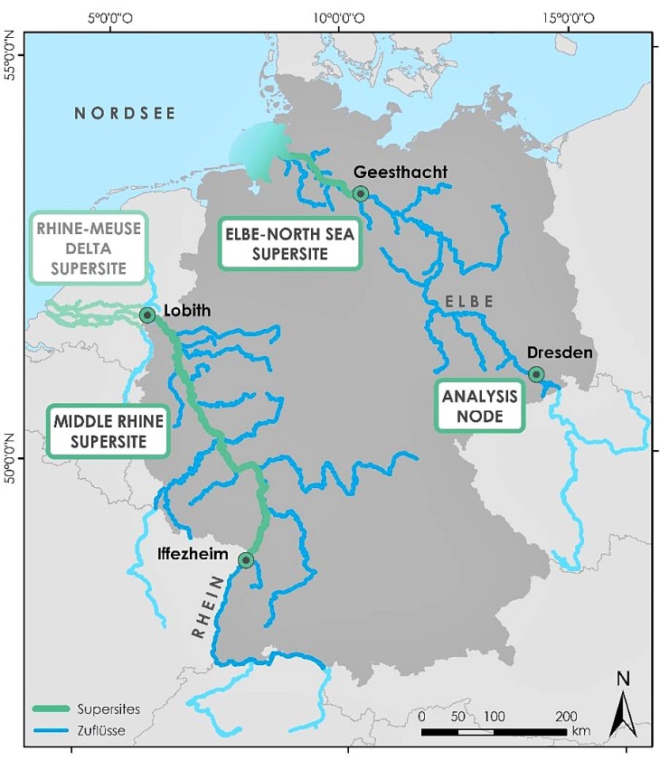 Karte Komponenten DANUBIUS-RI in Deutschland