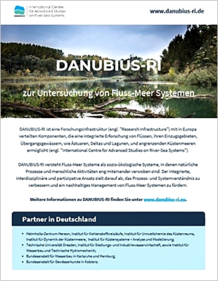Cover Steckbrief DANUBIUS-RI deutscher Part im pan-europäischen Projekt